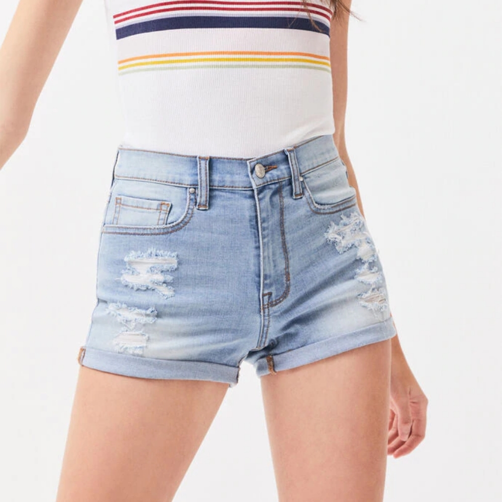 PacSun distressed high rise super stretch shortie